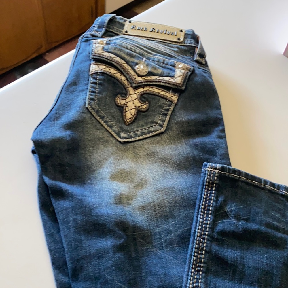 Rack Revivals cool blue skinny jeans